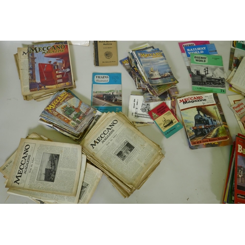 159 - A quantity of magazines and periodicals, Meccano, from 1920s, Back Track, Classic Bus etc