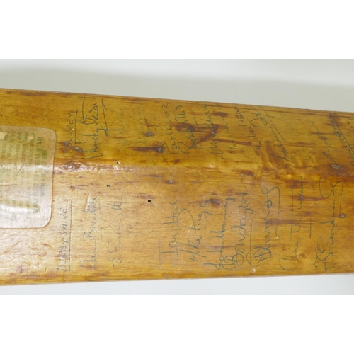 166 - A Slazenger cricket bat, signed with players autographs, Pakistan 1971, Derbyshire, Surrey, Glamorga... 