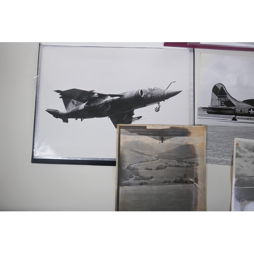 205 - Two albums of naval and air force photographs, largest photos 40 x 30cm