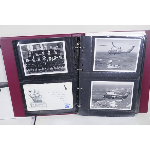 205 - Two albums of naval and air force photographs, largest photos 40 x 30cm