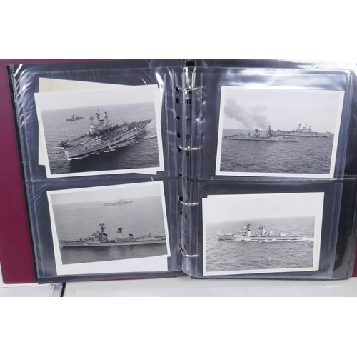 205 - Two albums of naval and air force photographs, largest photos 40 x 30cm