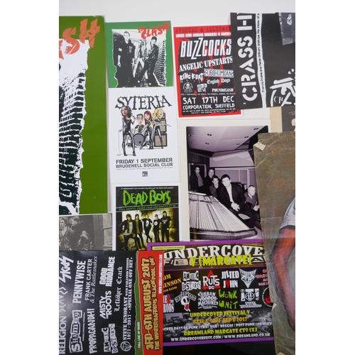 240 - A quantity of punk ephemera to include shop display signs, stickers, flyers, press photos, newspaper... 