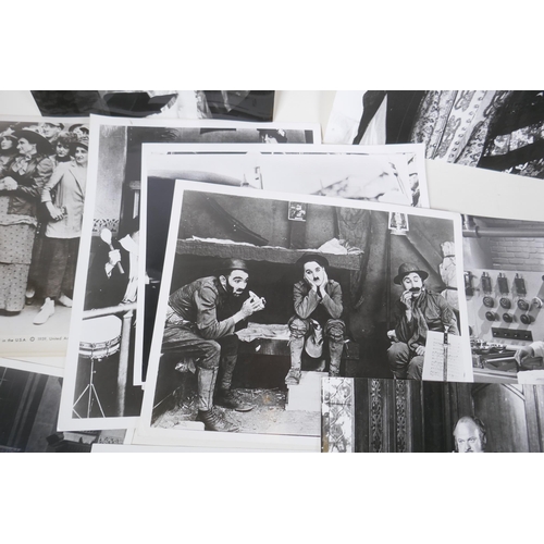 241 - A quantity of movie press photographs to include Charlie Chaplin, Gene Wilder, Roy Kinnear, Westworl... 