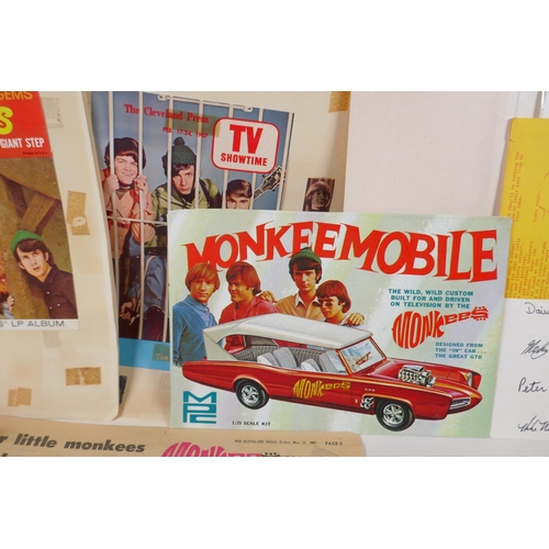 259 - A quantity of Monkees memorabilia to include fan club correspondence, flyers, newspaper cuttings, re... 