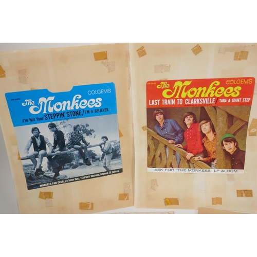 259 - A quantity of Monkees memorabilia to include fan club correspondence, flyers, newspaper cuttings, re... 