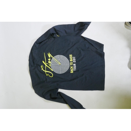 273 - A Police 'Swat' 2007-08 tour crew T-shirt, and a Sting 2011 'Back to Bass' long sleeve crew T-shirt