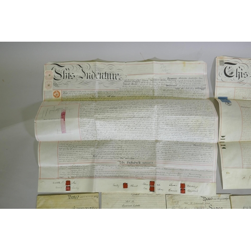 277 - A quantity of assorted C19th and early C20th deeds, indentures and mortgage certificates etc