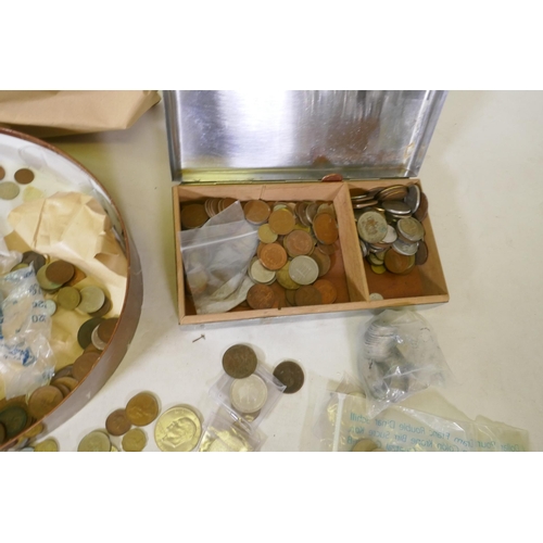 279 - A quantity of UK and world coins and banknotes, C20th