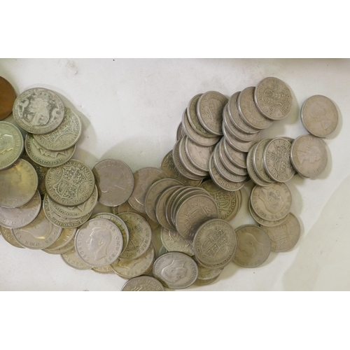 285 - A large quantity of coinage, mostly British, C19th and majority later, copper and silver, spade guin... 