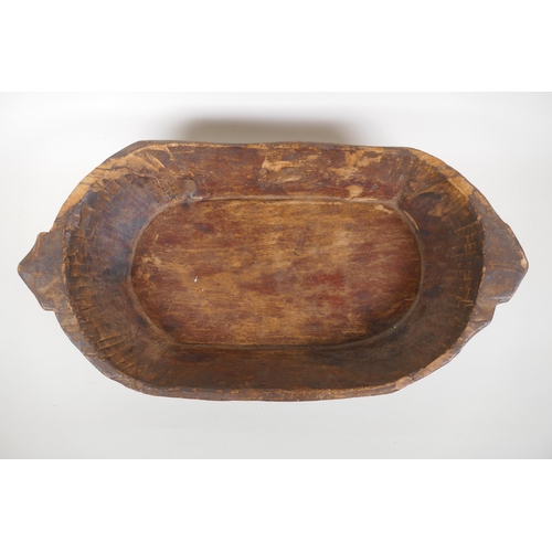 311 - An antique wood dough trough, 60 x 30cm