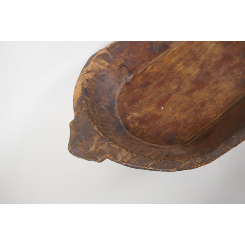 311 - An antique wood dough trough, 60 x 30cm