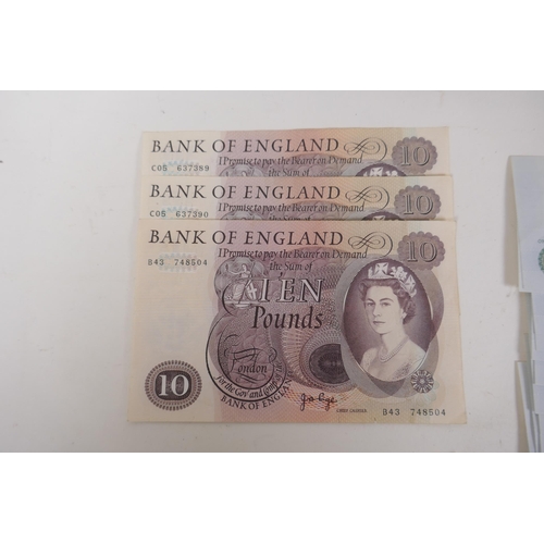 345 - A quantity of UK bank notes including consecutive runs