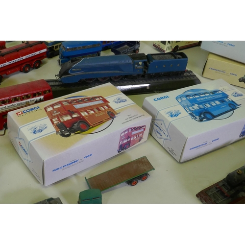 36 - A quantity of collector's die cast model buses, trains, ships etc