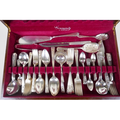 629 - A canteen of Community silver plate (incomplete and with additions)