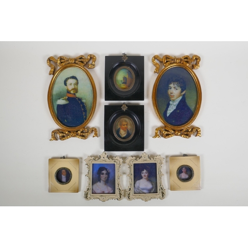 839 - Four pairs of miniature picture frames, largest 12 x 17cm