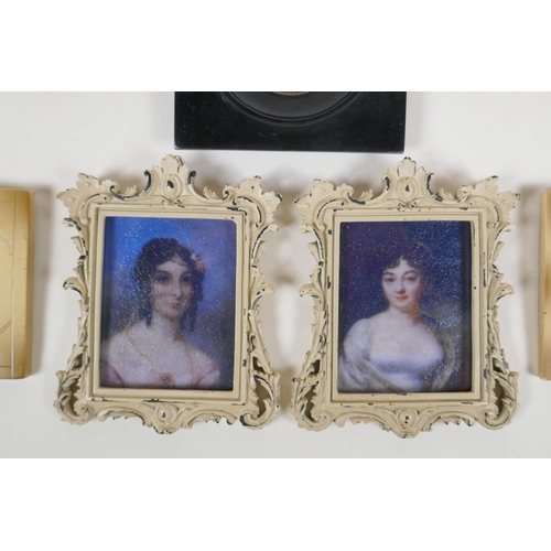 839 - Four pairs of miniature picture frames, largest 12 x 17cm