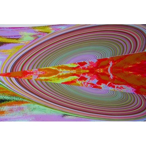 840 - Paul Joffe, three digital multimedia abstract prints, signed, 33 x 48cm