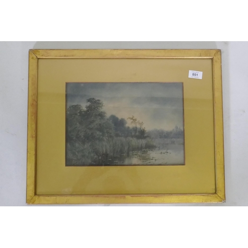 851 - Charles Harmony Harrison, Salhouse Broad, Norfolk, watercolour, signed and dated 1885?, 23 x 33cm