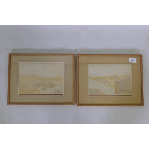 858 - Francois-Louis Shmied, landscape with bird, and another, a pair of lithographs, signed in pencil, 23... 