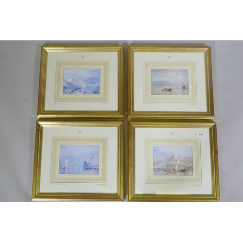 886 - After JMW Turner, a set of four limited edition prints from the Rivers of France Collection, publish... 