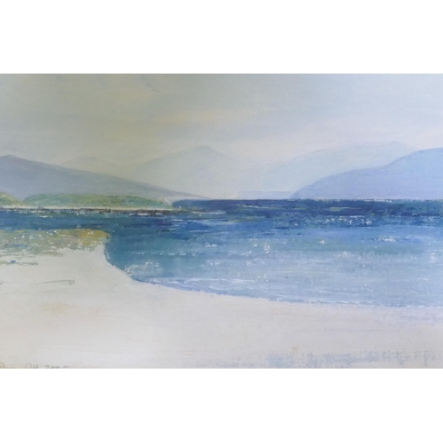 887 - Pauline Prior-Pitt, Looking North from Grenitote III, North Uist, acrylic on paper, signed and dated... 