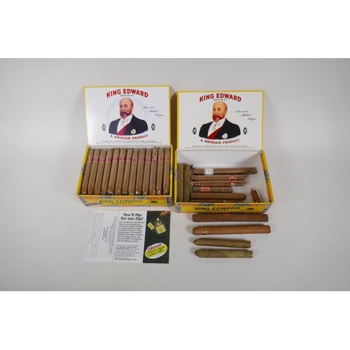 92 - A full box of 50 King Edward cigars, and another box containing various cigars