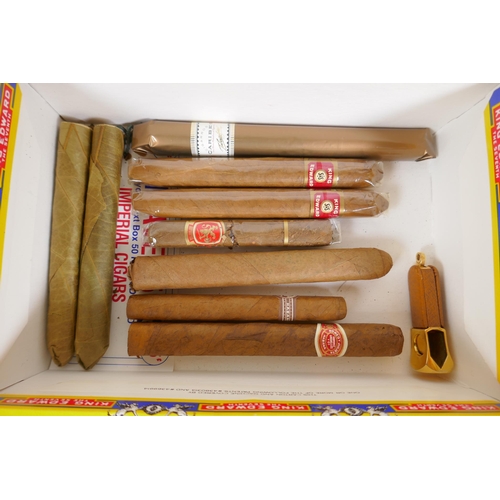 92 - A full box of 50 King Edward cigars, and another box containing various cigars