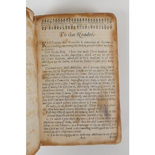 17 - Pharmacopoeia Londinensis: or, The London Dispensatory by Nicholas Culpeper, (1616-1654), printed by... 