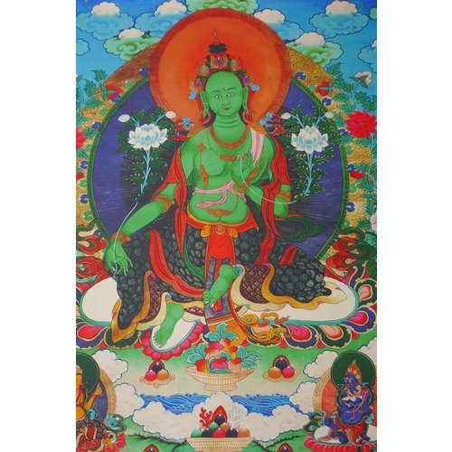 124 - A Sino Tibetan printed tangka, 70 x 90cm