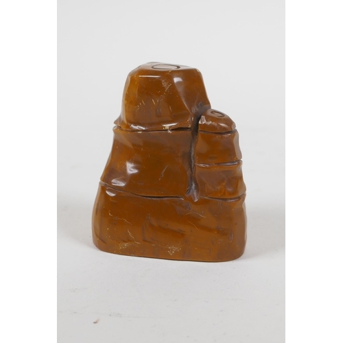 224 - A Chinese soapstone seal, 6cm high