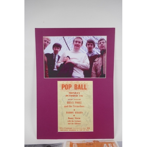 260 - A quantity of 'The Tremeloes' memorabilia, to include a signed flyer, two 7