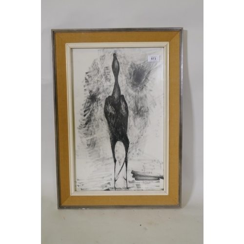 873 - Enrique Arnal, (Bolivian), study of a bird, ink and wash, signed Arnal 61, 30 x 48cm