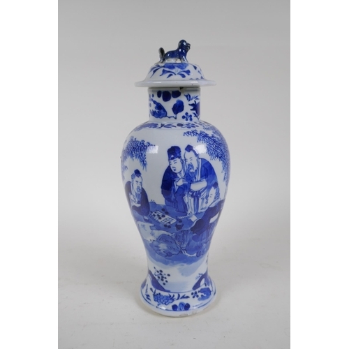 335 - A C19th Chinese blue and white bottle vase decorated with prunus blossom on a cracked ice ground, Ka... 