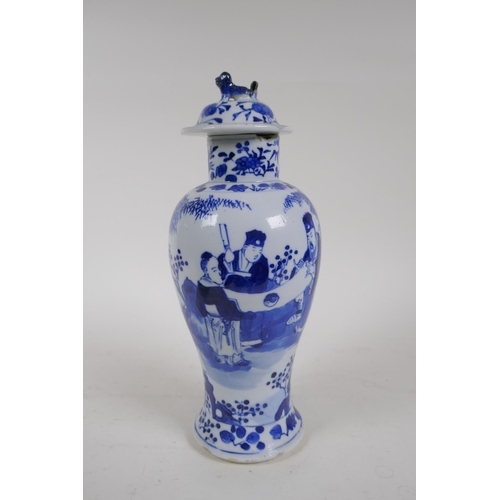 335 - A C19th Chinese blue and white bottle vase decorated with prunus blossom on a cracked ice ground, Ka... 