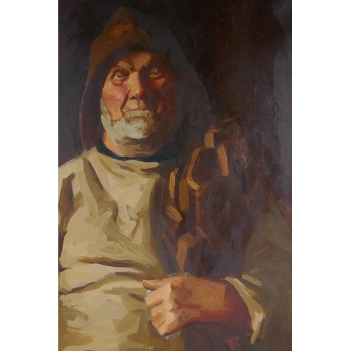 823 - Portrait of a fisherman, early C20th, oil on canvas, 75 x 50cm