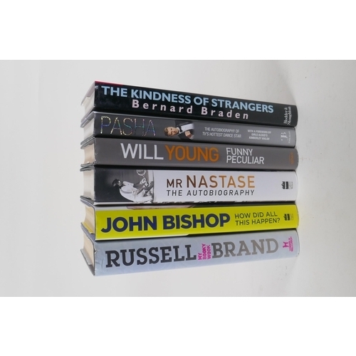 270 - Six signed hardback biographies/autobiographies including Russell Brand, My Booky Wook; John Bishop,... 