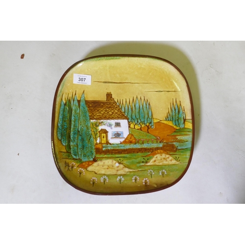 303 - Barbara Ross studio pottery plate, 30cm diameter