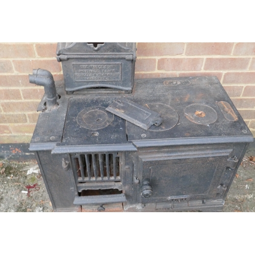 1108 - 'The Niclar' cast iron portable range, stamped Nicholls & Clarke Ltd, London E1, 80 x 43 x 64cm,... 