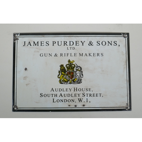 164 - A vintage style enamel 'James Purdy & Sons' advertising sign, 38 x 26cm