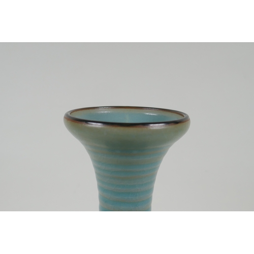 166 - A Chinese Ru ware style porcelain mallet shaped vase, 29cm high