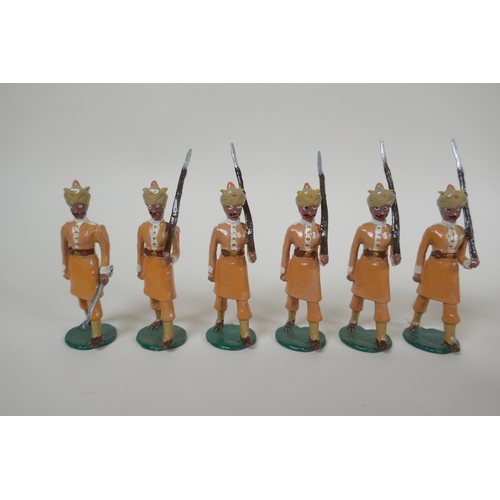 18 - A quantity of painted lead Indian Regimental military figures, to include The 14th Ferozepore Sikh R... 