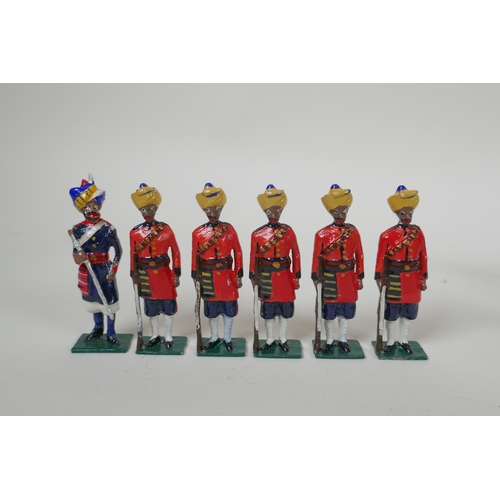 18 - A quantity of painted lead Indian Regimental military figures, to include The 14th Ferozepore Sikh R... 