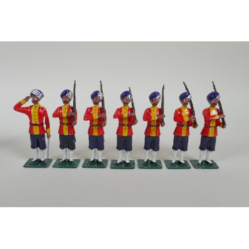 18 - A quantity of painted lead Indian Regimental military figures, to include The 14th Ferozepore Sikh R... 