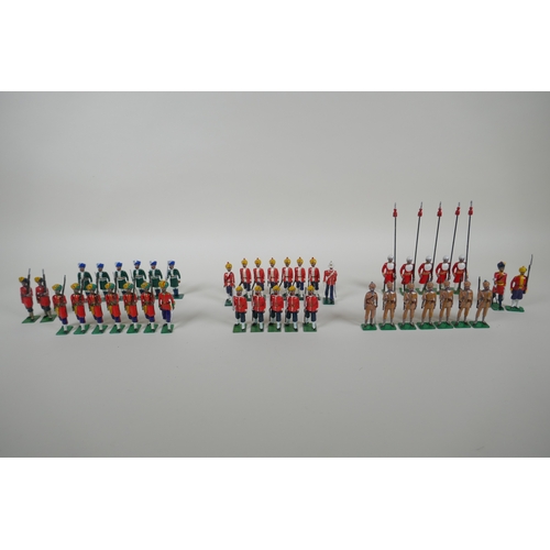 19 - A quantity of painted lead Indian Regimental military figures to include The 30th Hyderabad Cavalry,... 