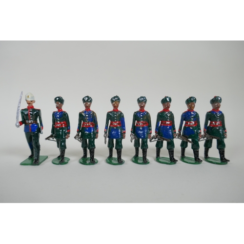 21 - A quantity of painted lead Indian Regimental Military figures, to include the 102nd Bombay Grenadier... 