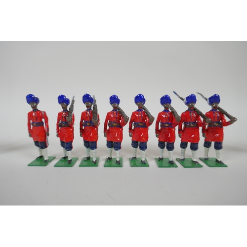 21 - A quantity of painted lead Indian Regimental Military figures, to include the 102nd Bombay Grenadier... 