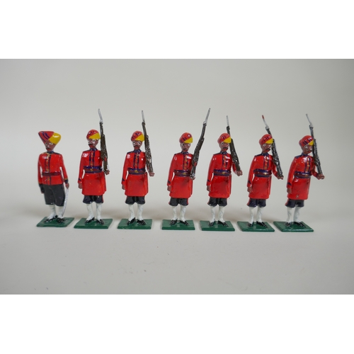 21 - A quantity of painted lead Indian Regimental Military figures, to include the 102nd Bombay Grenadier... 