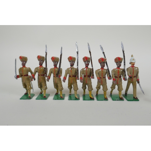 21 - A quantity of painted lead Indian Regimental Military figures, to include the 102nd Bombay Grenadier... 