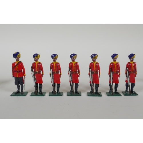 21 - A quantity of painted lead Indian Regimental Military figures, to include the 102nd Bombay Grenadier... 