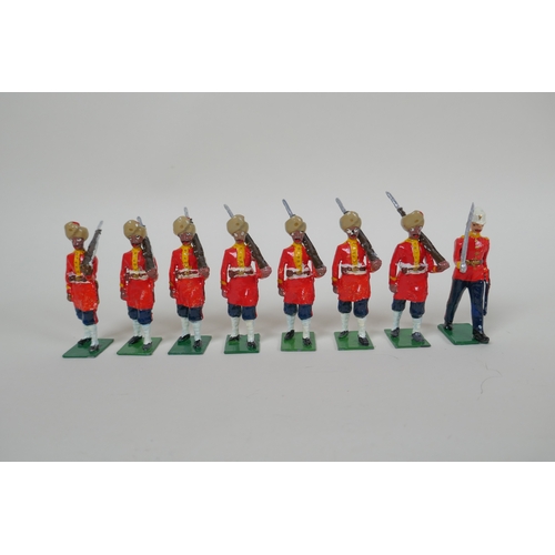 22 - A quantity of painted lead Indian Regimental Military figures to include the 83rd Wallajahbad Light ... 